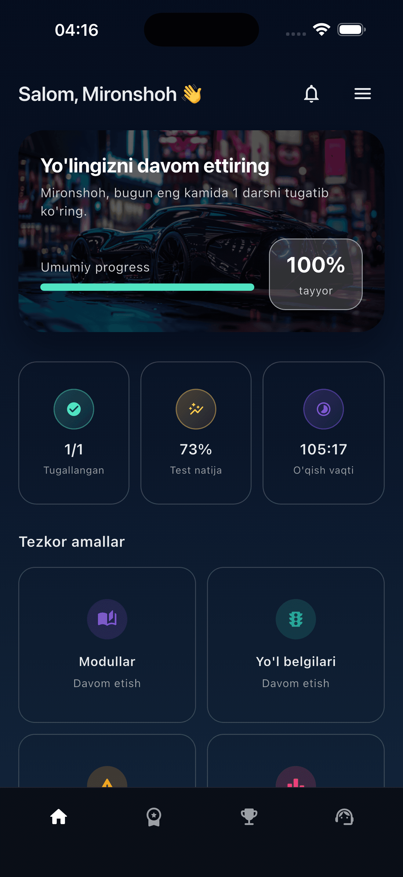 OnRoad ilovasidan skrinshot 1
